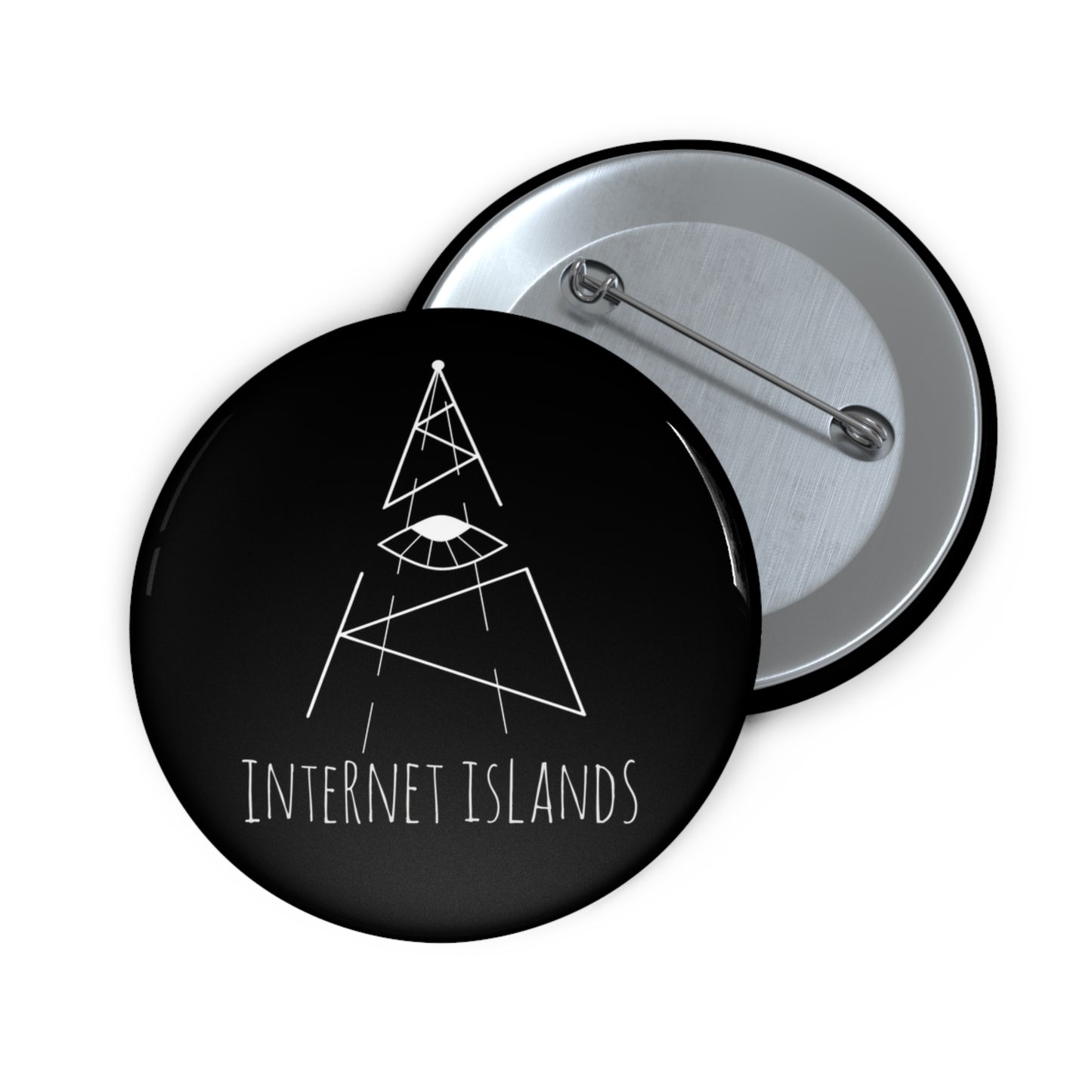 Internet Islands Pin - Button (BLACK)