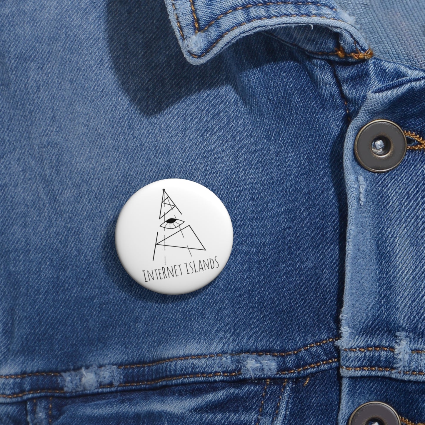Internet Islands Pin - Button (WHITE)