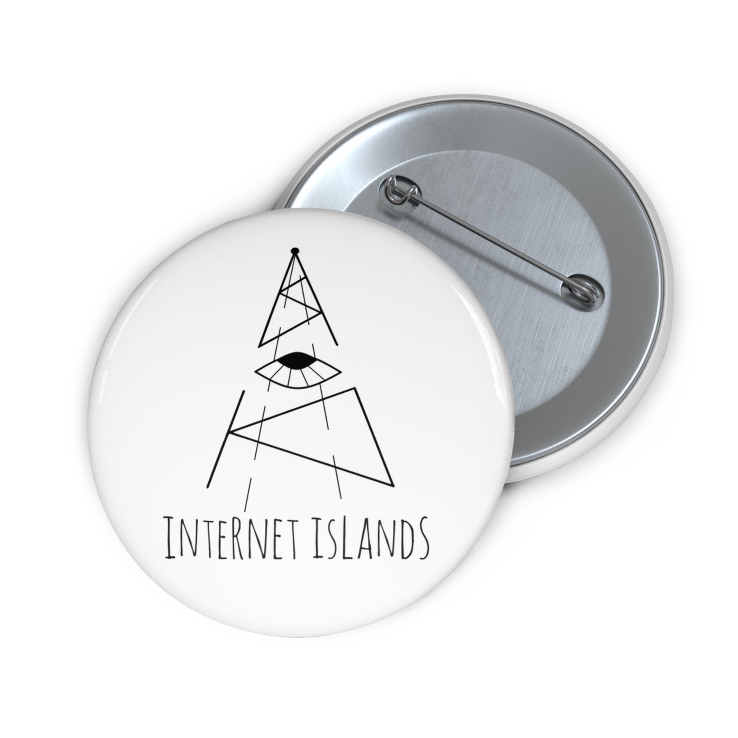 Internet Islands Pin - Button (WHITE)