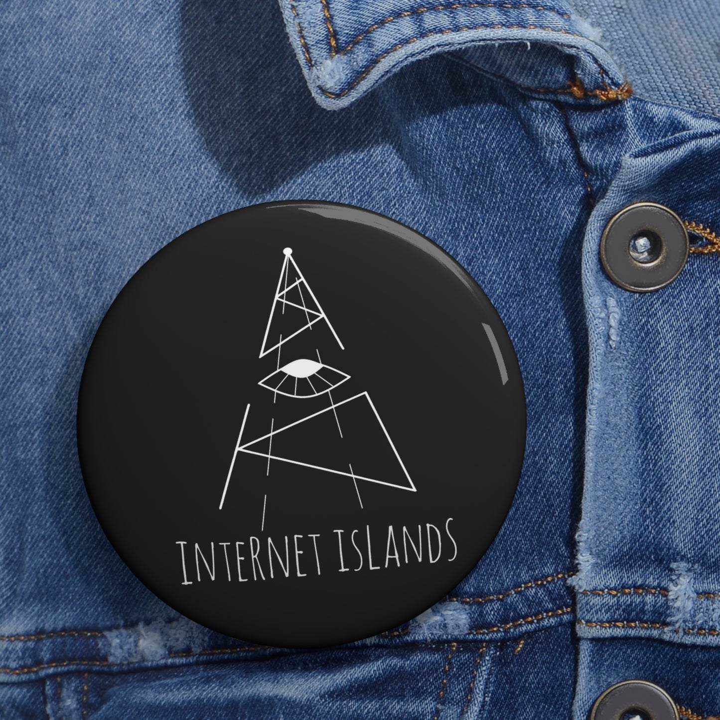 Internet Islands Pin - Button (BLACK)