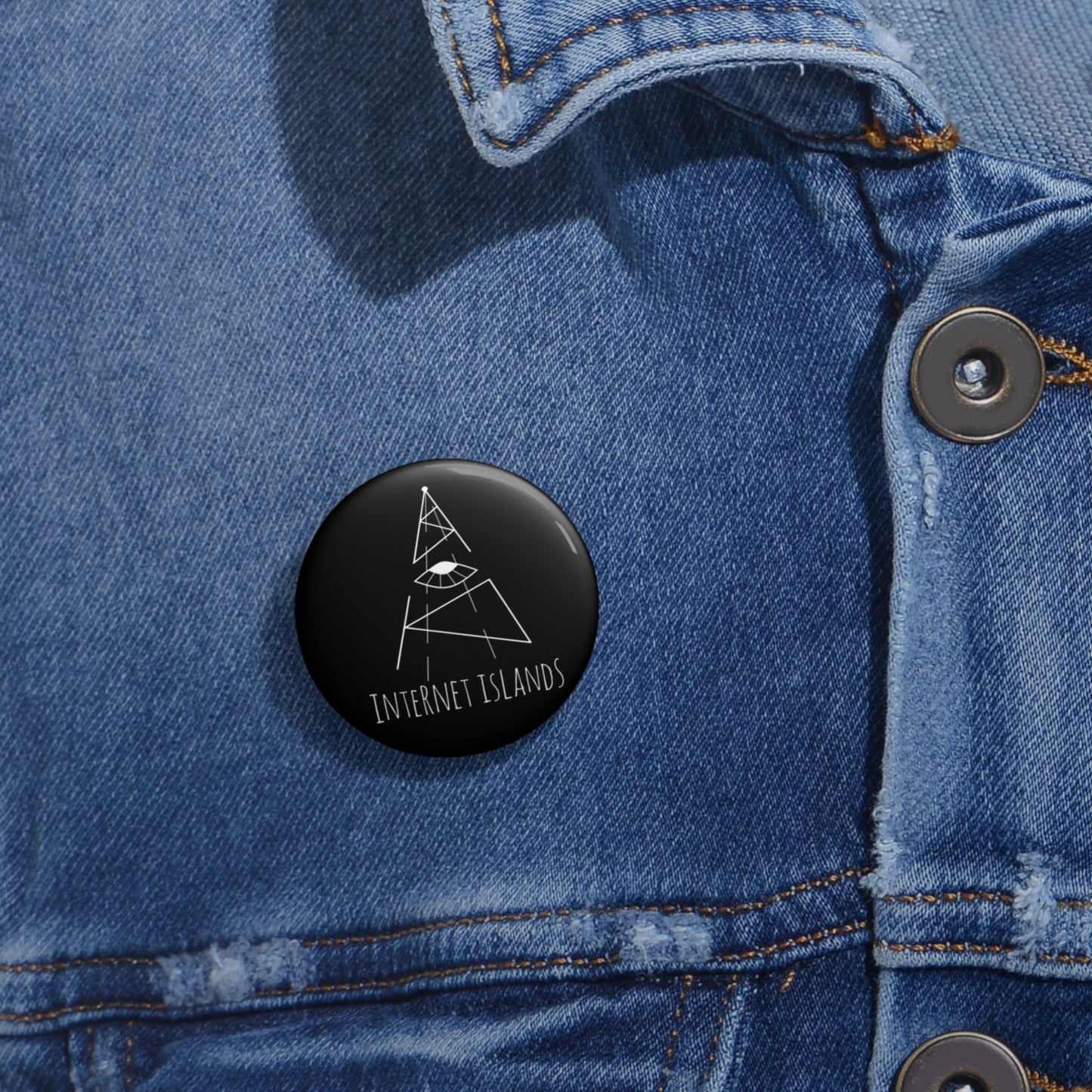 Internet Islands Pin - Button (BLACK)