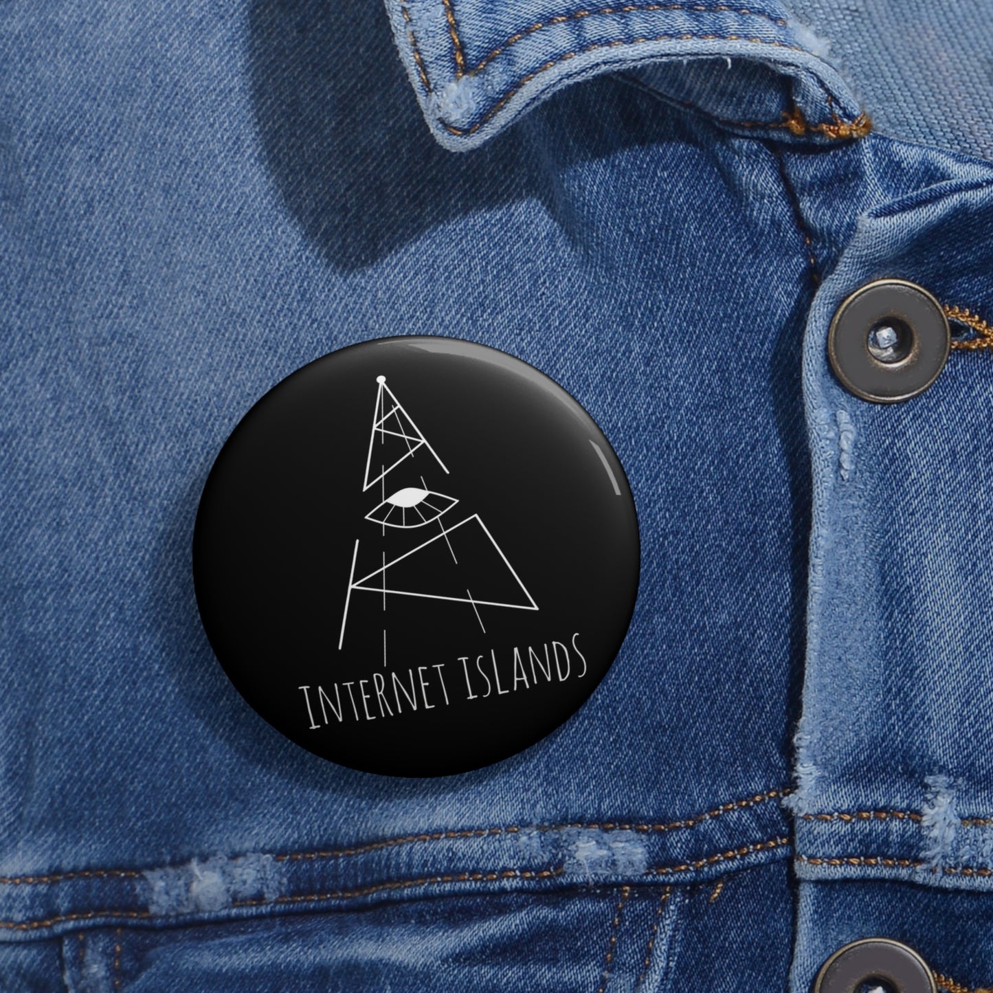 Internet Islands Pin - Button (BLACK)