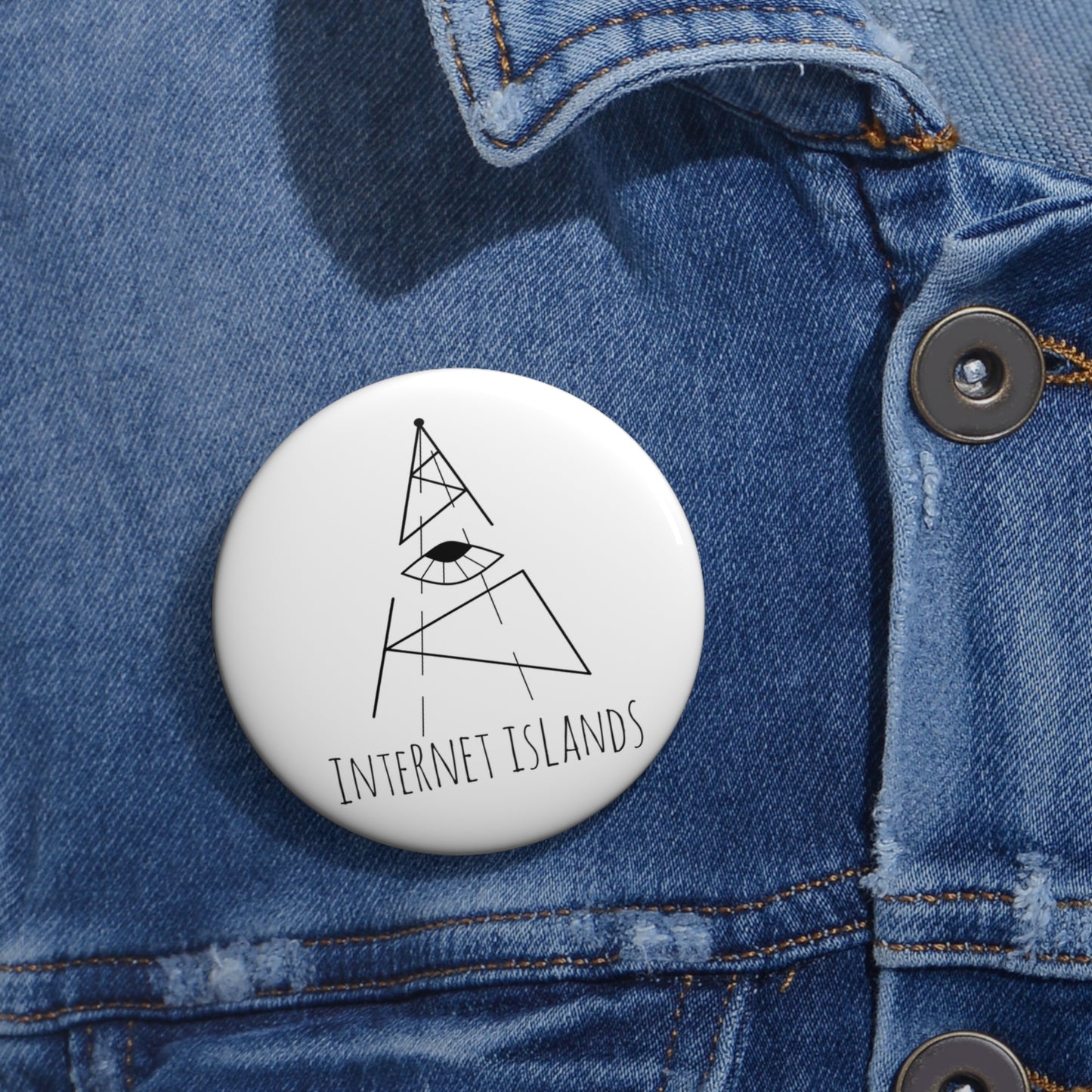 Internet Islands Pin - Button (WHITE)