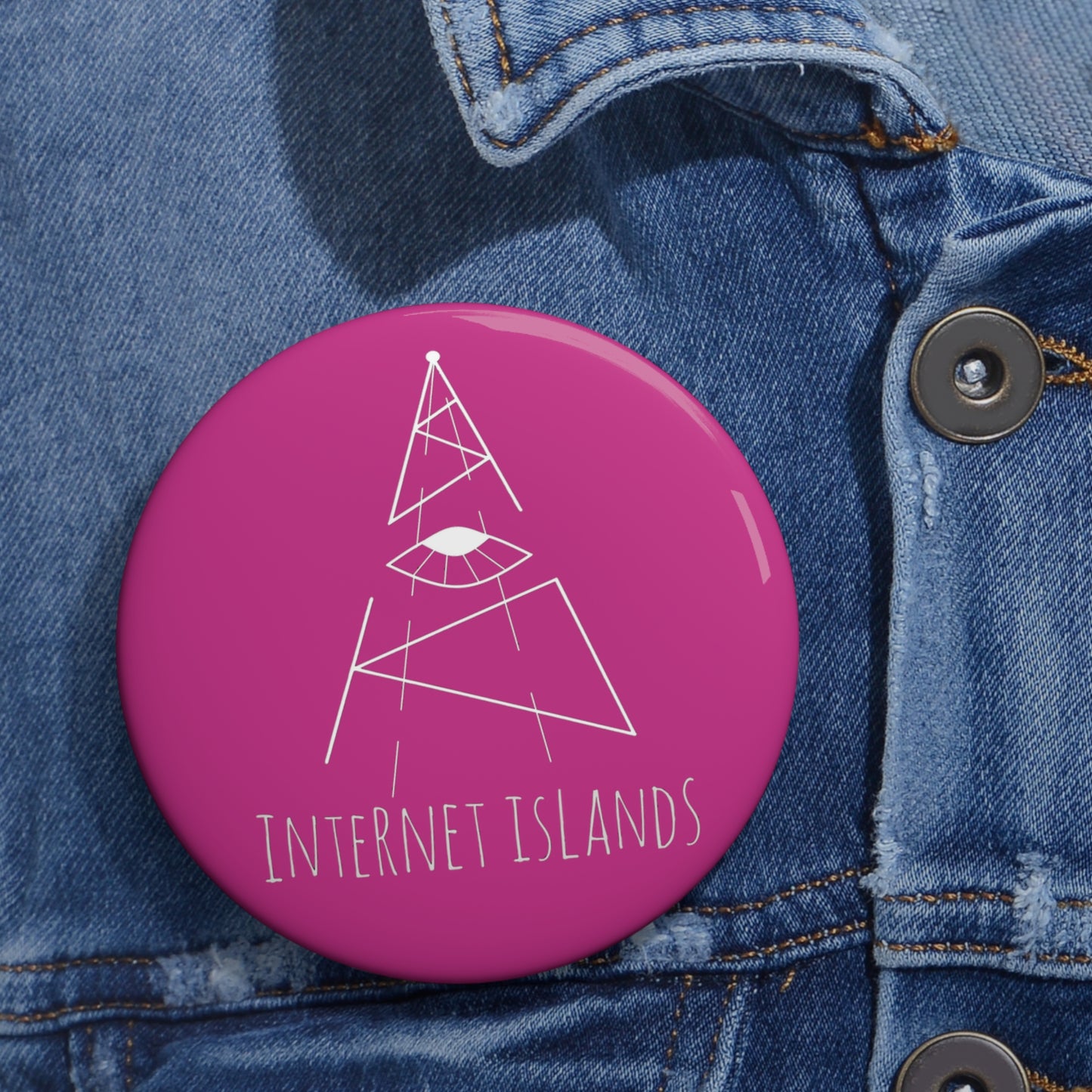 Internet Islands Pin - Button (PINK)