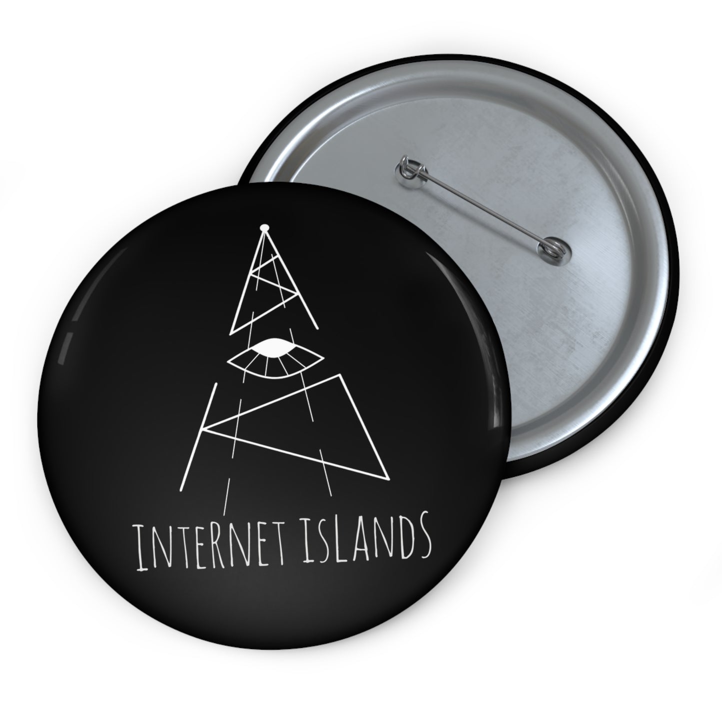 Internet Islands Pin - Button (BLACK)
