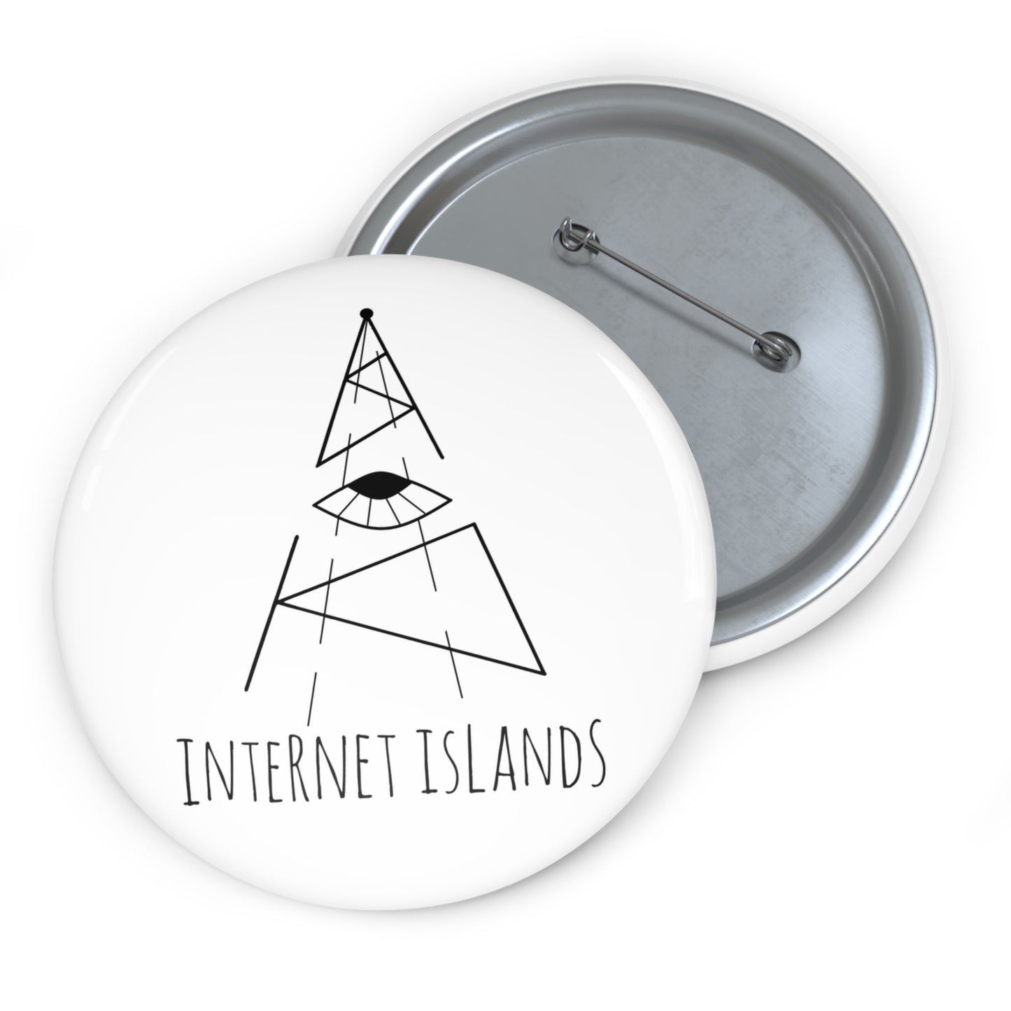 Internet Islands Pin - Button (WHITE)
