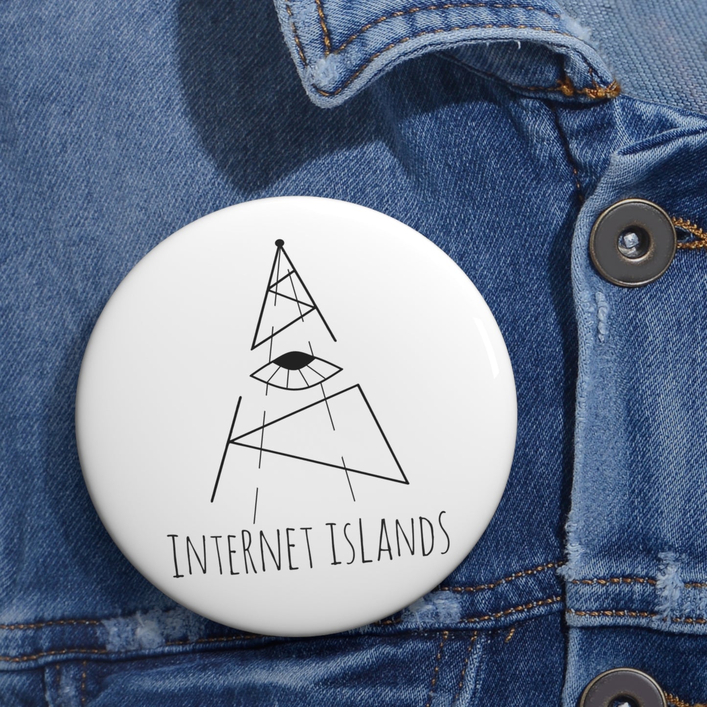 Internet Islands Pin - Button (WHITE)